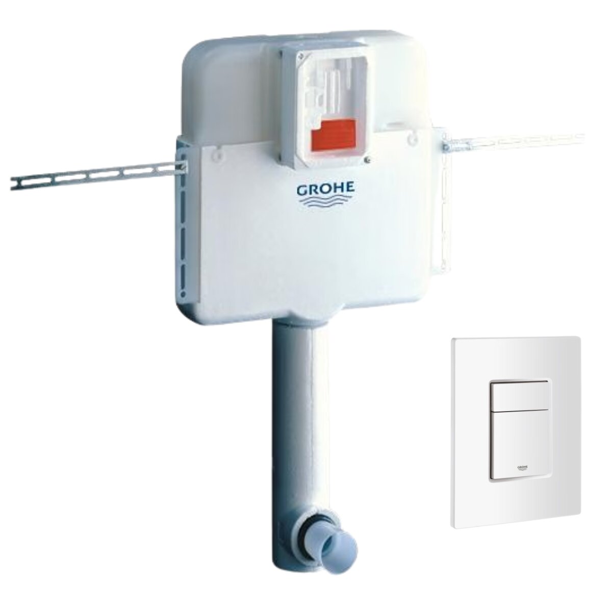 Grohe Einbau-WC-Spülkasten + Skate Cosmopolitan weiße WC-Abdeckplatte