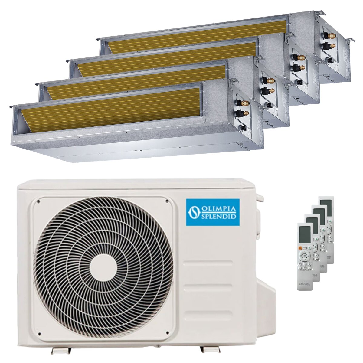 Olimpia Splendid Nexya S6 E Duct quad split air conditioner 9000+9000+9000+9000 BTU inverter A+ external unit 8.2 kW