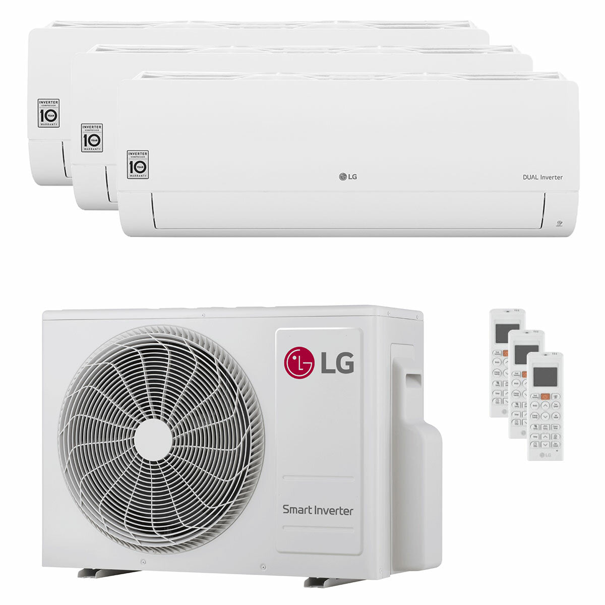 Climatiseur trial split LG DUALCOOL Libero Smart 9000+9000+12000 BTU inverter A+++ wifi unité externe 5,2 kW