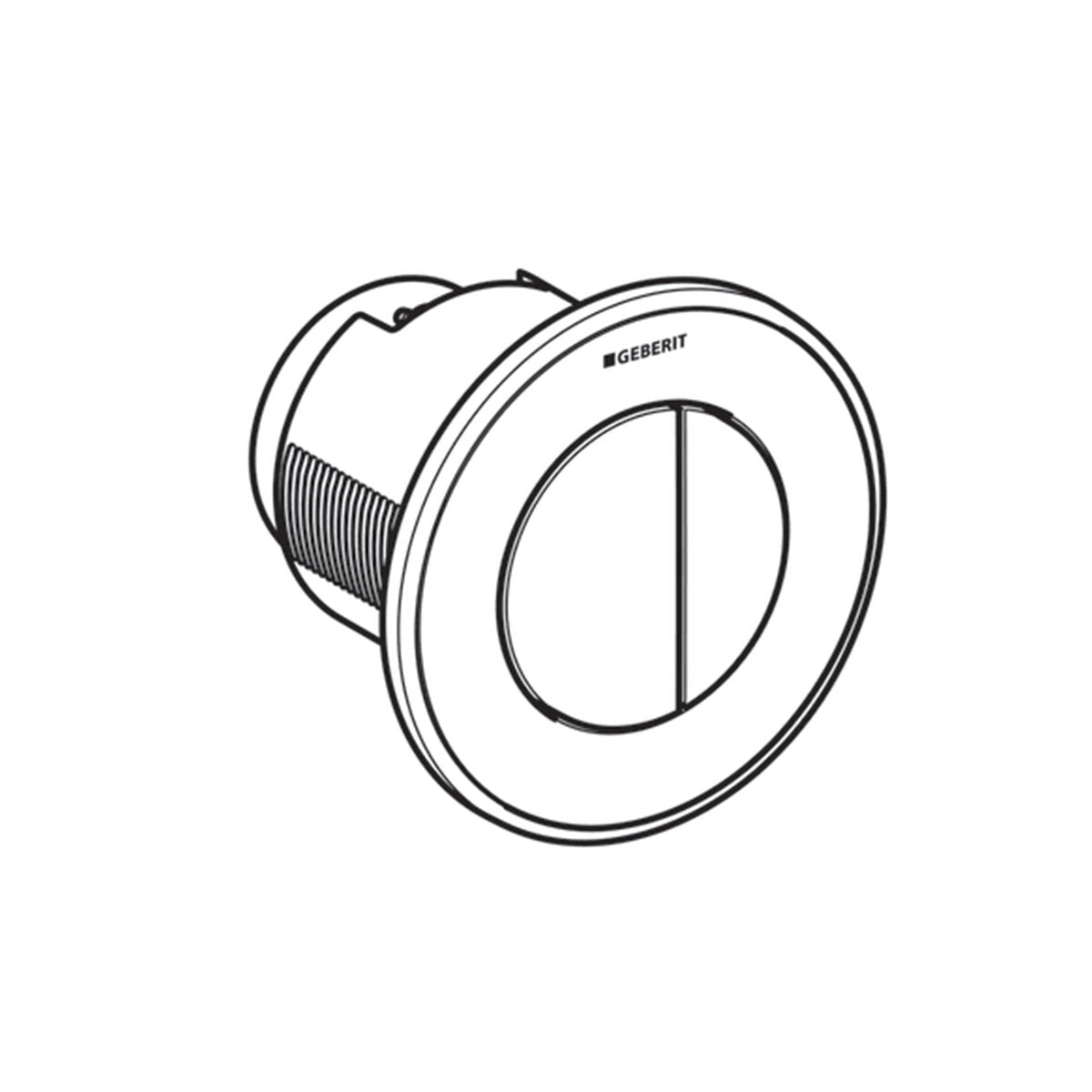 Bouton-poussoir encastré pneumatique Geberit type 01 pour un rinçage à deux quantités