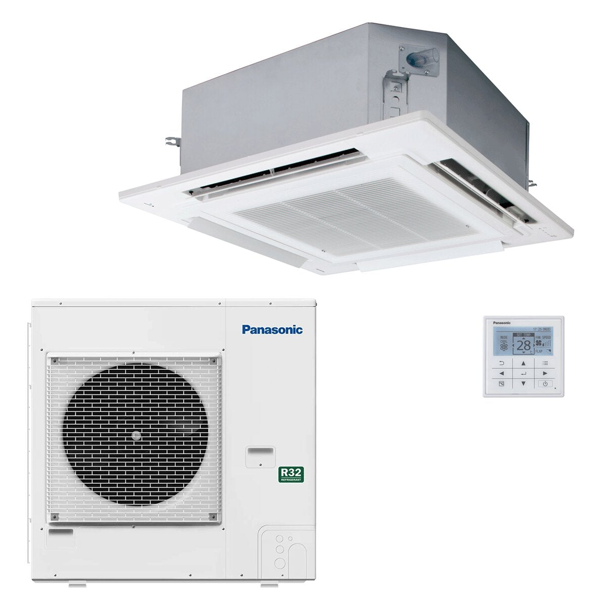 Climatiseur à cassette 4 voies Panasonic PACi NX Standard 34000 BTU R32 Onduleur A++/A+
