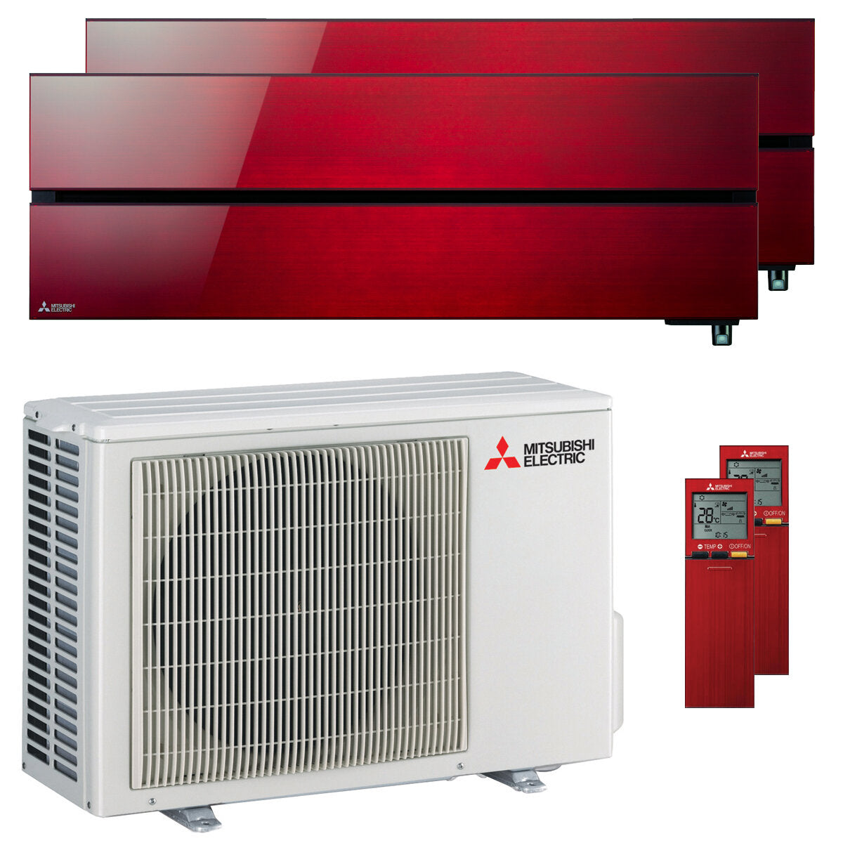 Climatiseur double split Mitsubishi Electric Kirigamine Style MSZ-LN 9000 + 9000 BTU onduleur A++ extérieur wifi 4,2 kW rouge
