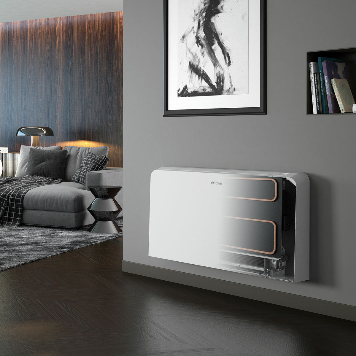 Ventilo-convecteur avec panneau rayonnant Olimpia Splendid Bi2 SLR AIR inverter 800 DC kW 4,10 - 3,29 + contrôle TR et télécommande