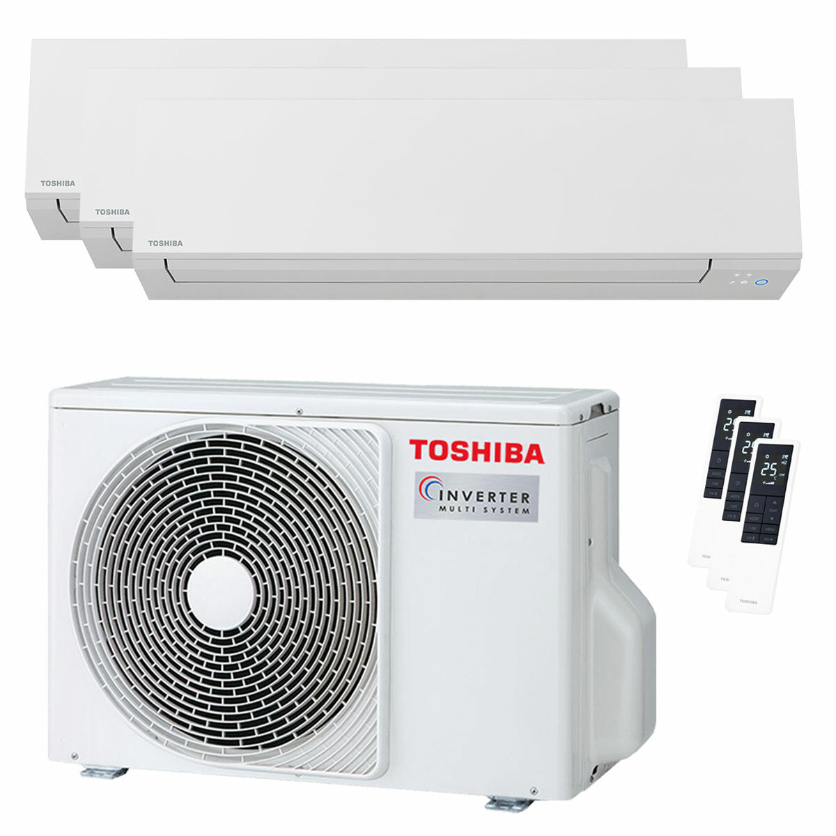 Toshiba SHORAI Edge White Trial-Split-Klimaanlage 5000+5000+7000 BTU Wechselrichter A+++ WLAN-Außeneinheit 5,2 kW
