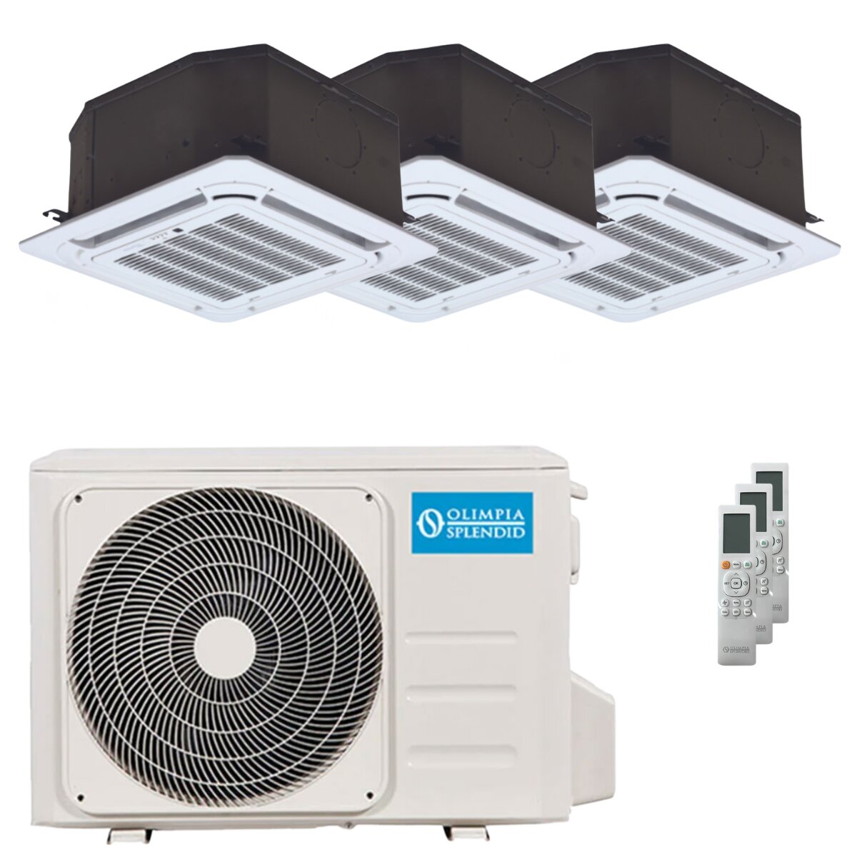 Olimpia Splendid Nexya S6 E Kassetten-Testgerät, Split-Klimaanlage 9000+9000+12000 BTU, Inverter, A++ Außengerät 6,2 kW