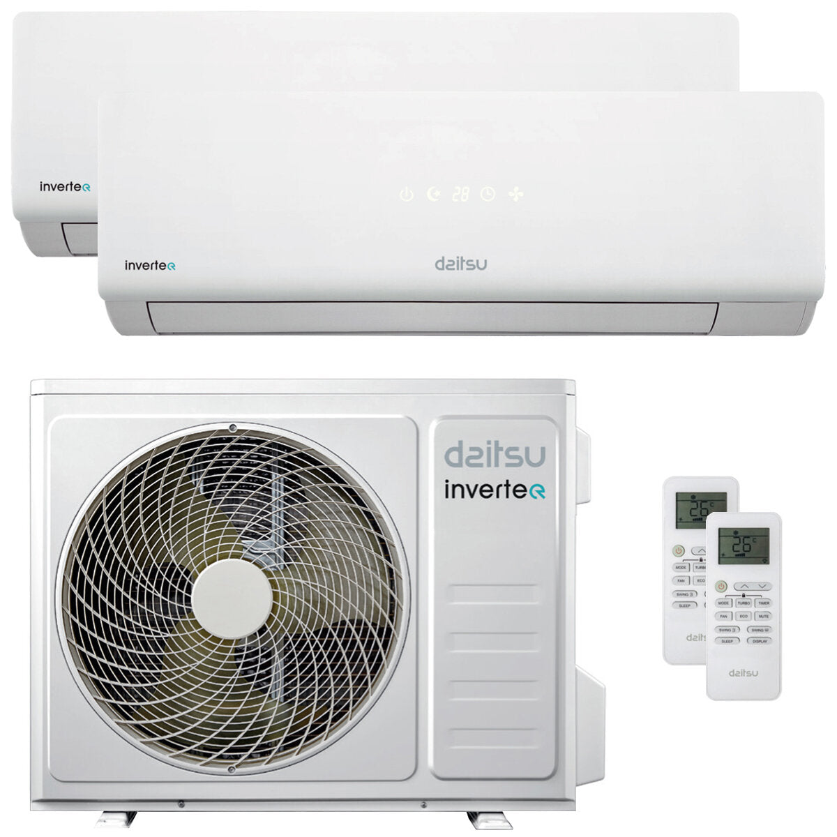 Climatiseur Daitsu - Groupe Fujitsu - Série ECO DT-2/3 double split 12 000 + 12 000 BTU Inverter A++ externe 7,9 kW