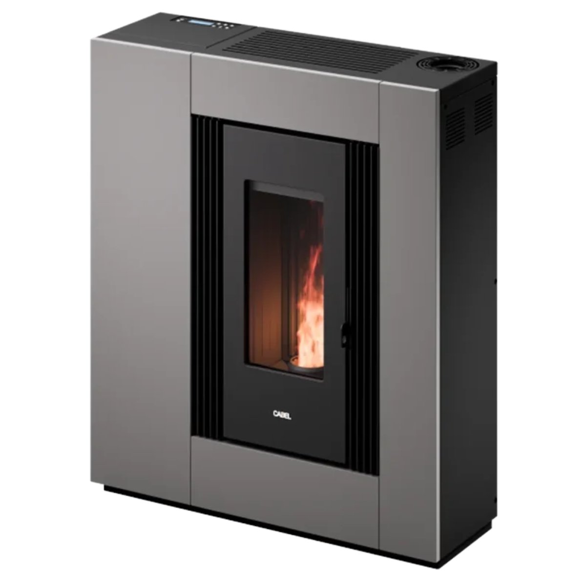 Cadel Vesta Plus 11 Autoclean Pelletkaminofen mit Abluftkanal, 10,5 kW, WLAN, Titanmetall