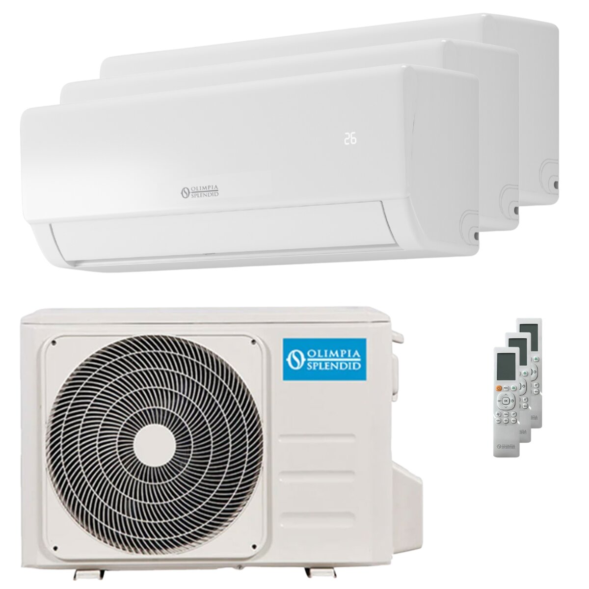 Olimpia Splendid Nexya S5 E Inverter-Testgerät, Split-Klimaanlage, 9000+12000+12000 BTU, Inverter, A++, WLAN-Außeneinheit 6,2 kW