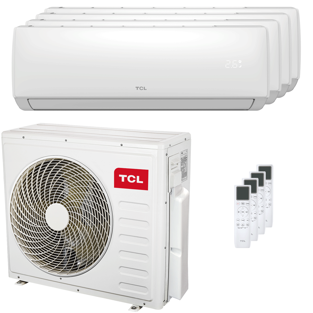 TCL Elite F2 Quadri Split Klimaanlage 12000+12000+12000+18000 BTU Inverter A++ WLAN Außeneinheit 12,2 kW
