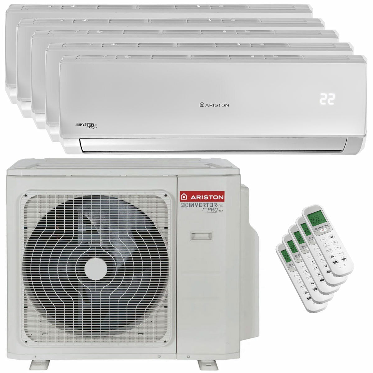 Climatiseur Ariston ALYS R32 penta split 9000+9000+9000+12000+12000 BTU inverseur A++ unité extérieure 12,4 kW