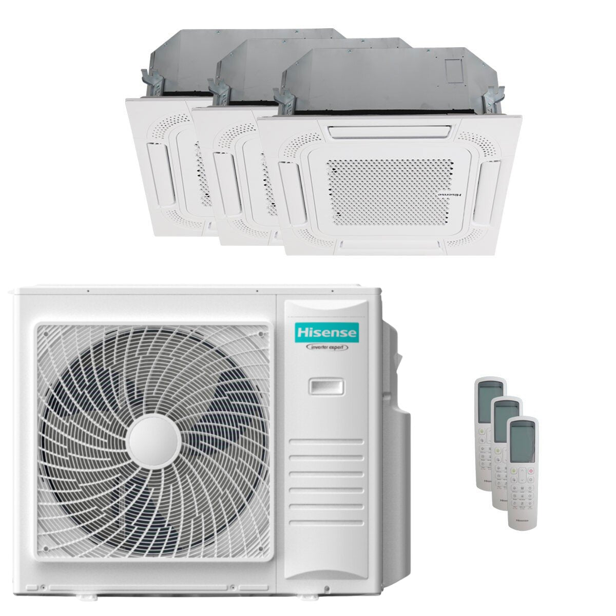 Climatiseur Hisense Cassette ACT trial split 12000+12000+18000 BTU inverter A++ unité extérieure 10 kW