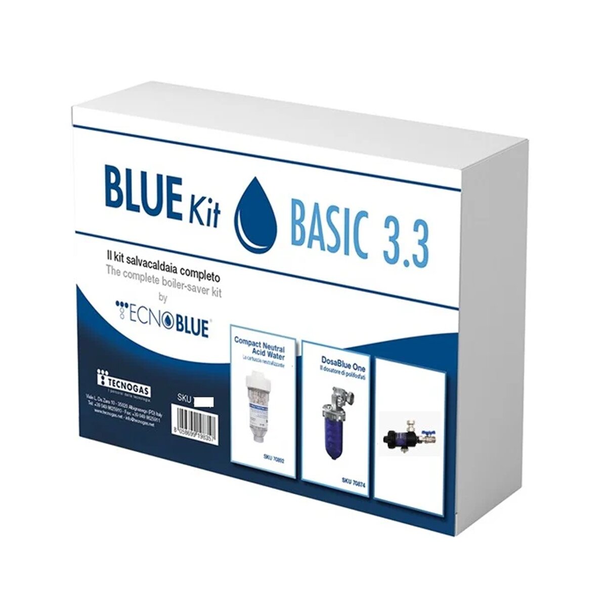 Kit chaudière Tecnogas Blue basic kit 3.3 - complet avec séparateur de boues