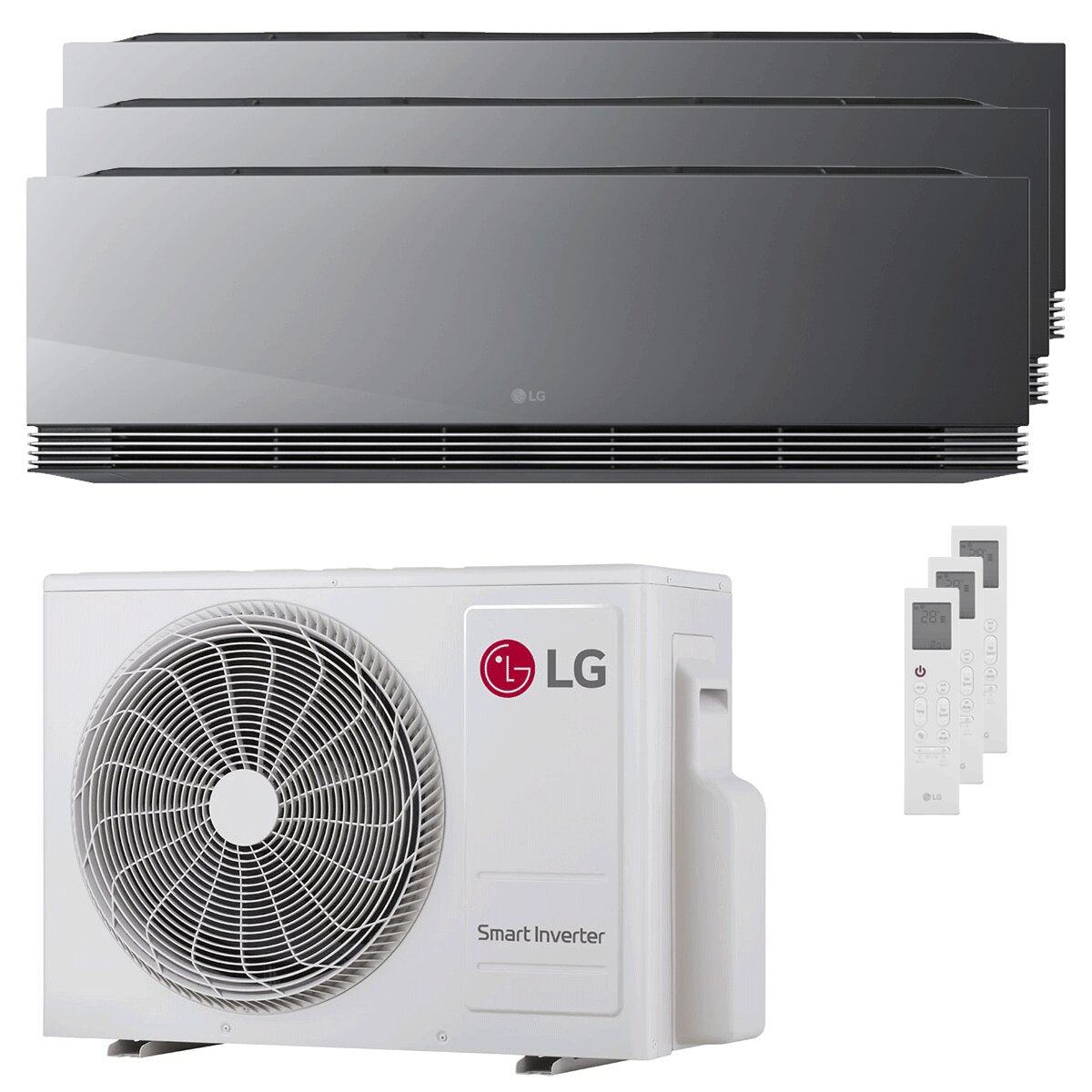 LG ARTCOOL Mirror AI Split-Klimaanlage (Testversion) 9000+9000+9000 BTU Inverter A+++ WLAN-Außeneinheit 6,2 kW