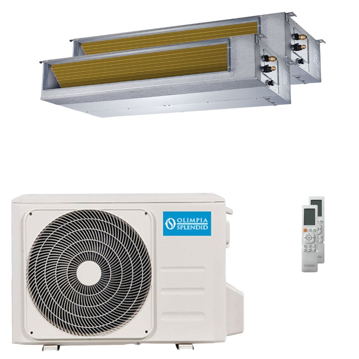 Olimpia Splendid Nexya S6 E Duct dual split air conditioner 12000+12000 BTU inverter A++ external unit 5.3 kW