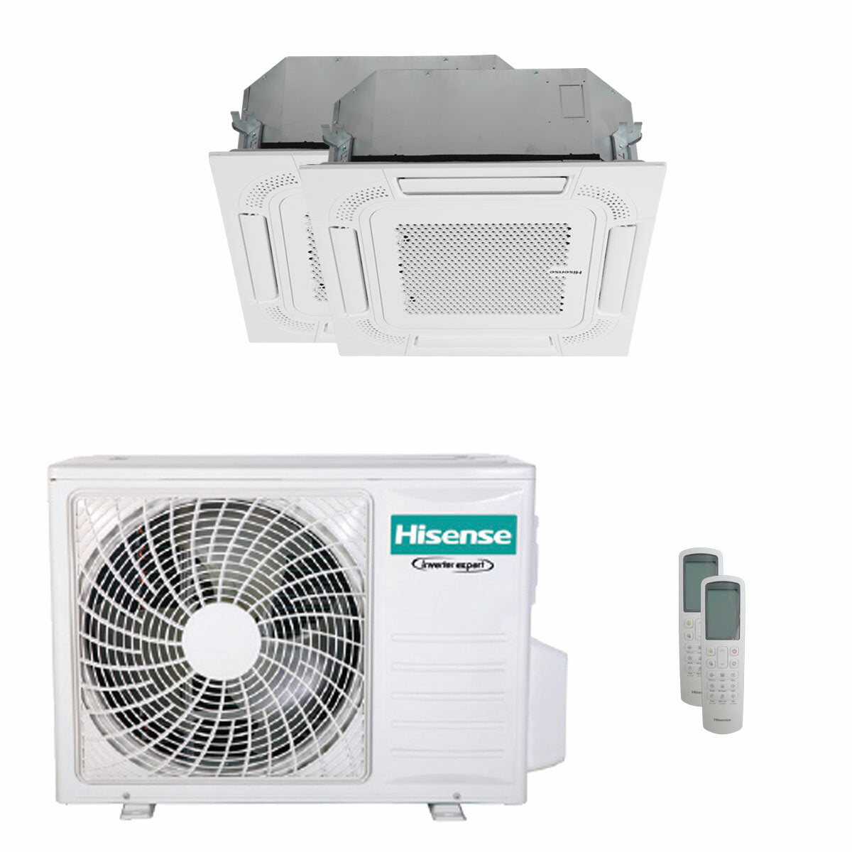 Hisense air conditioner Cassette ACT dual split 18000+18000 BTU inverter A++ outdoor unit 7 kW