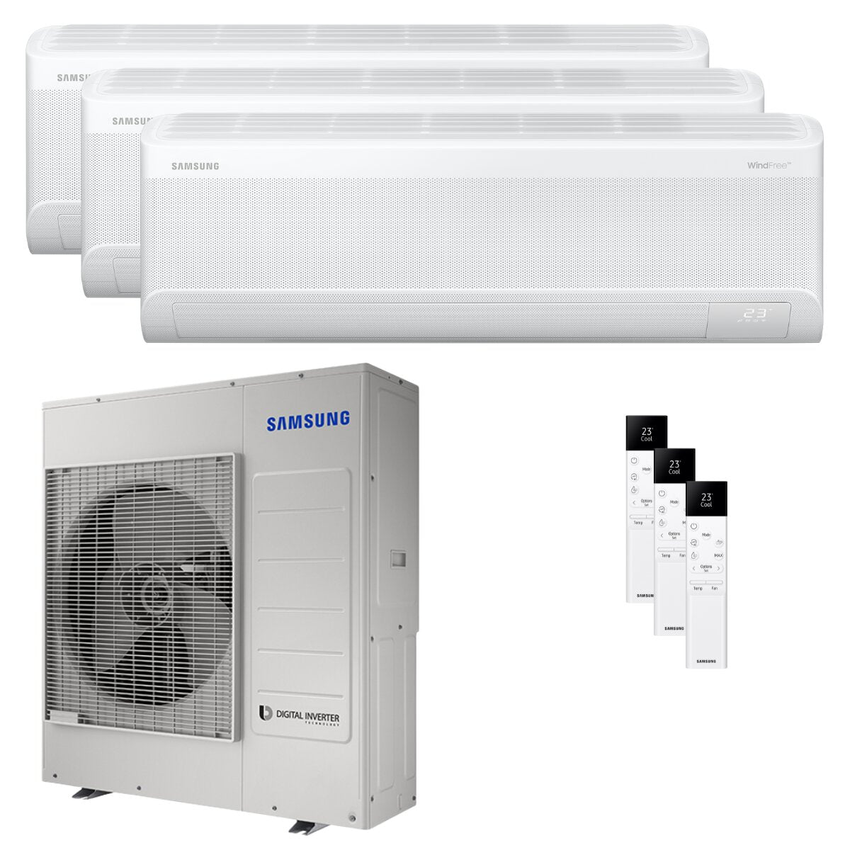 Samsung Windfree Avant S2 trial split air conditioner 18000+18000+18000 BTU inverter A++ wifi external unit 10 kW