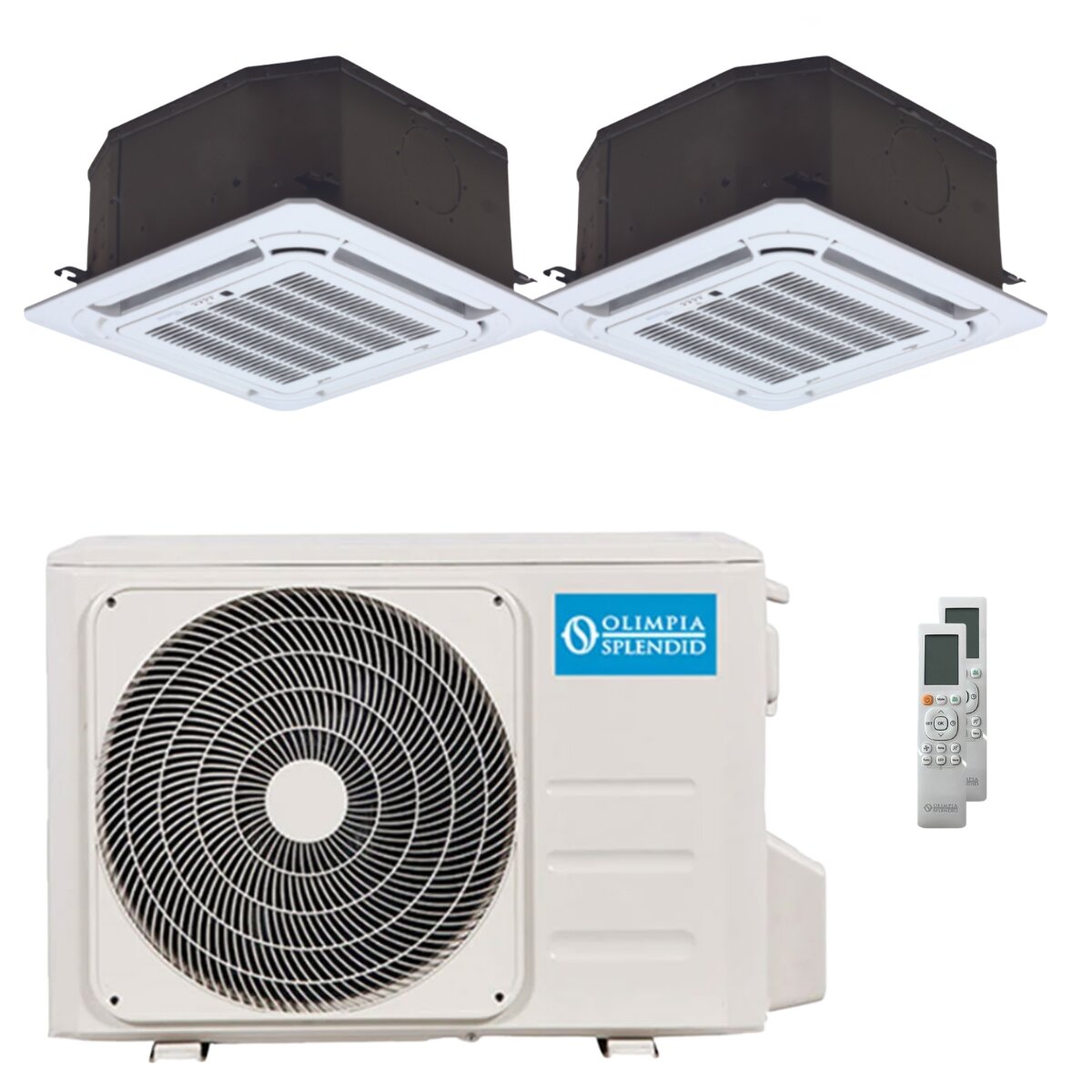 Olimpia Splendid Nexya S6 E Kassetten-Split-Klimaanlage 12000+12000 BTU Inverter A++ Außengerät 8,2 kW