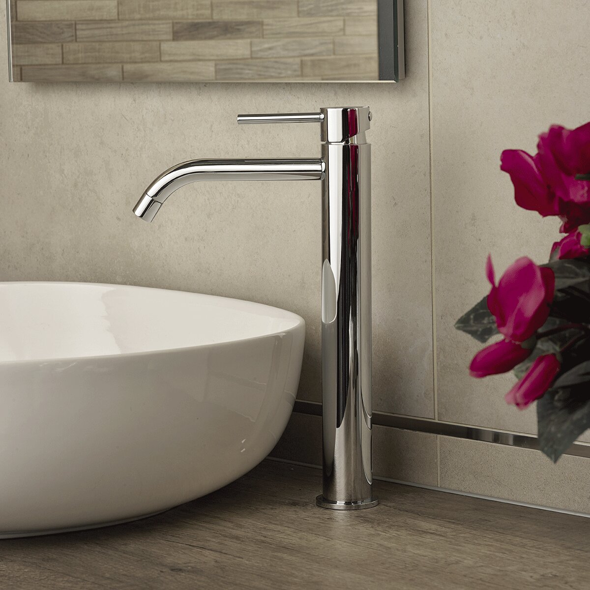 Extended basin mixer Paffoni LIG 081K with 1”1/4G Clic-Clac waste