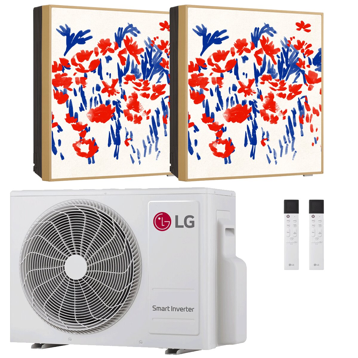 LG ARTCOOL Gallery PHOTO Dual-Split-Klimaanlage 12000+12000 BTU Inverter A+++ mit WLAN und 5,3 kW Außengerät