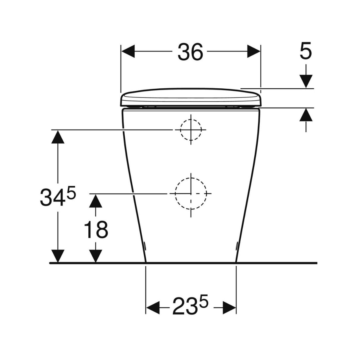 Toilettes sur pied Geberit Selnova Premium avec fonction de fermeture amortie