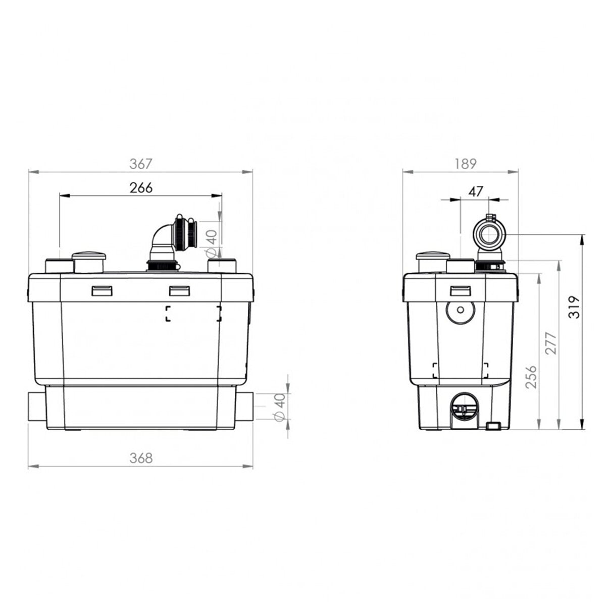 SFA Sanivite Plus+ Clear Water Pump - FOR WASHBASIN, WASHING MACHINE, DISHWASHER, SINK
