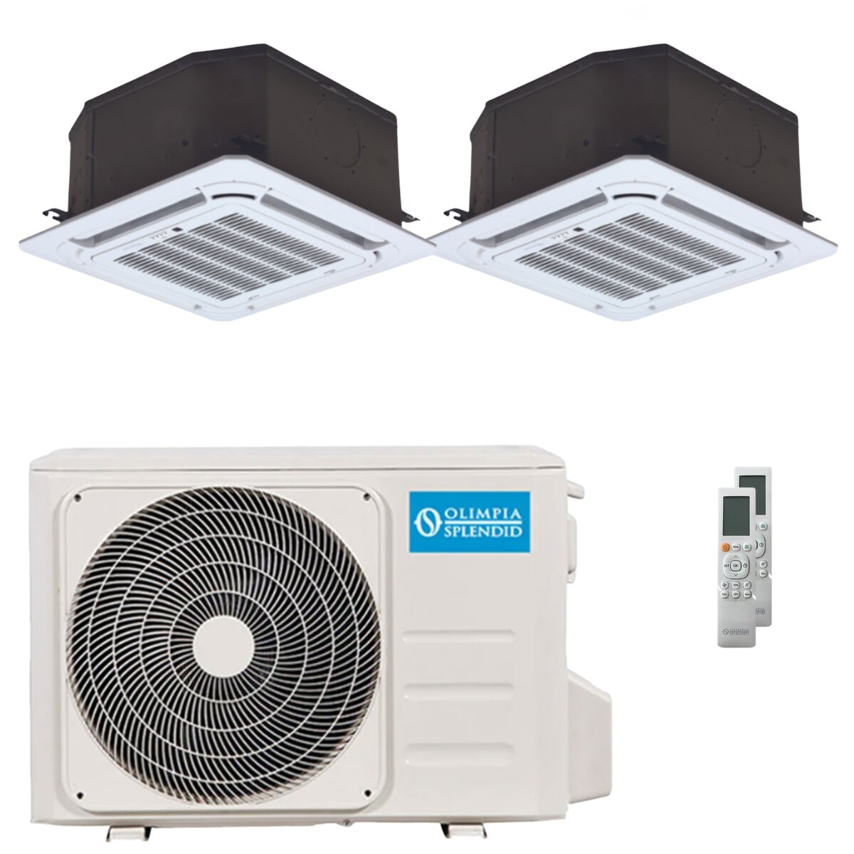 Olimpia Splendid Nexya S6 E Kassetten-Split-Klimaanlage 12000+12000 BTU Inverter A++ Außengerät 6,2 kW