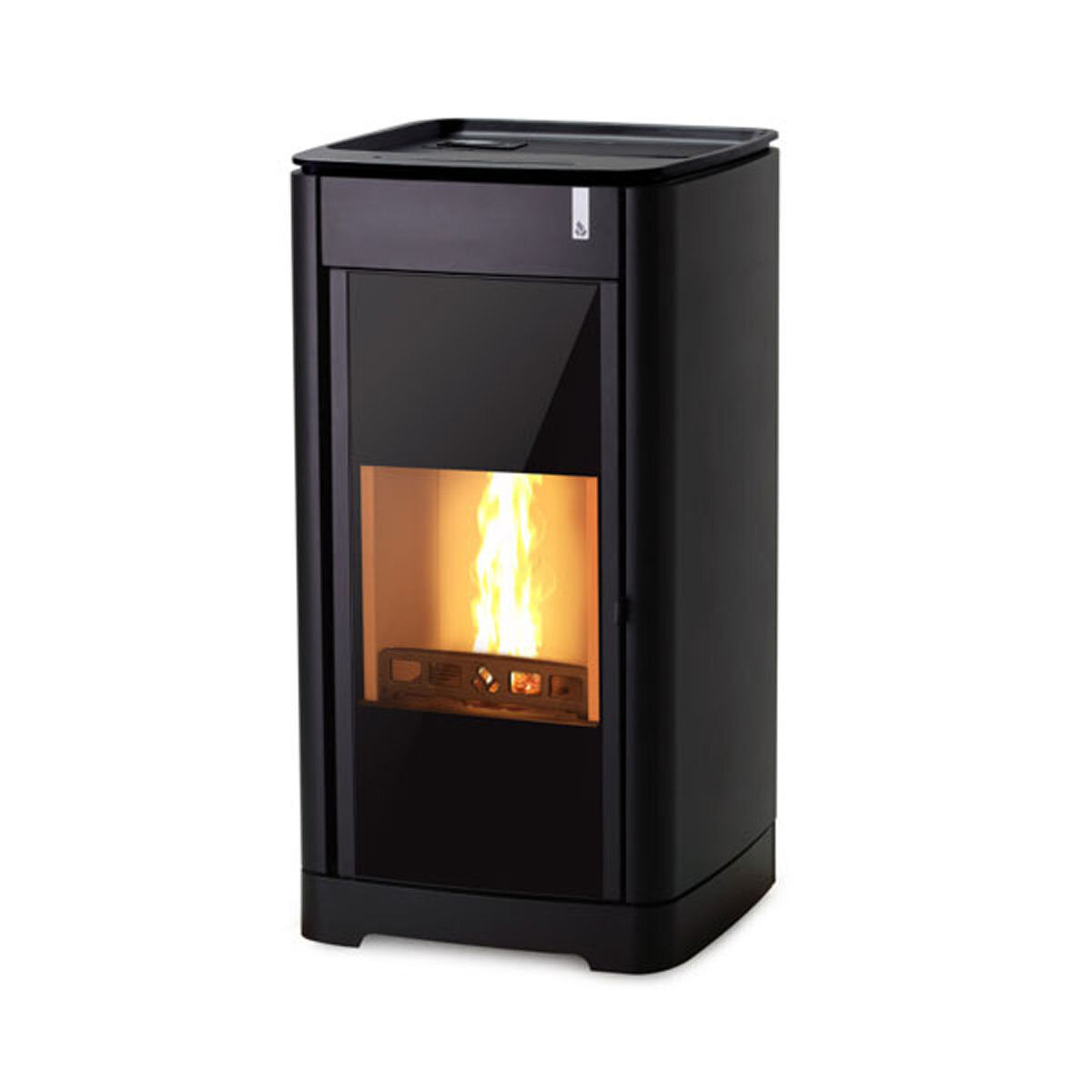Poêle multi-combustibles Girolami Furni 18 noir, 18 kW, système hydronique + kit ECS
