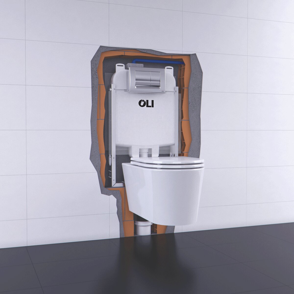 OLI OLI74 PLUS SIMFLEX Einbau-Spülkasten für wandhängende Sanitärkeramik