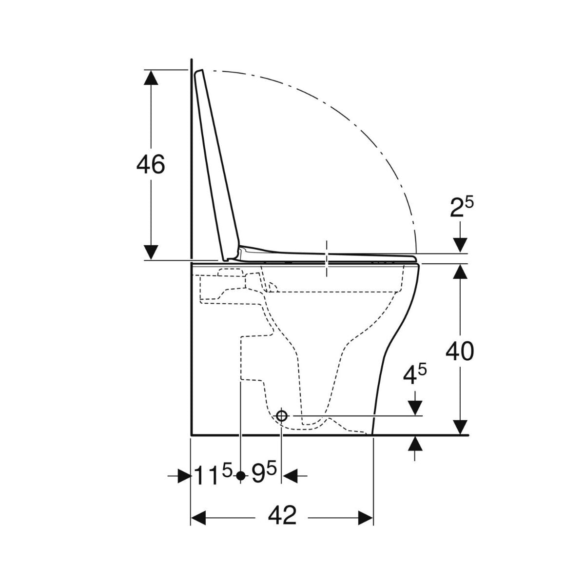 Geberit Selnova Premium floor-standing toilet with soft-close function