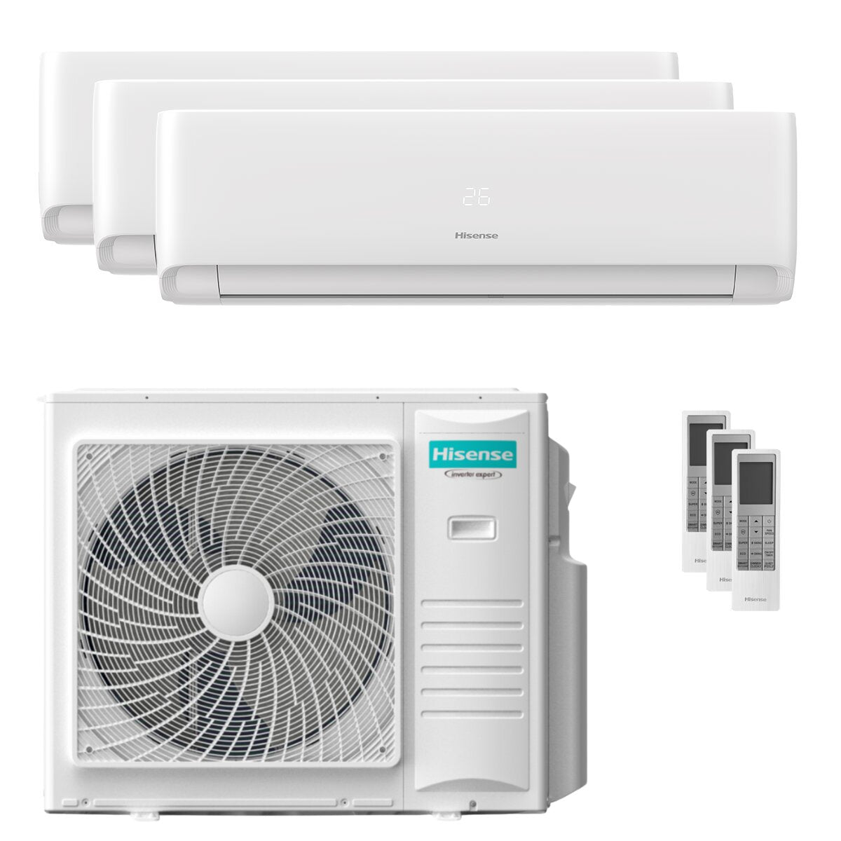 Hisense EcoSense trial split air conditioner 18000+18000+18000 BTU inverter A++ wifi external unit 10 kW