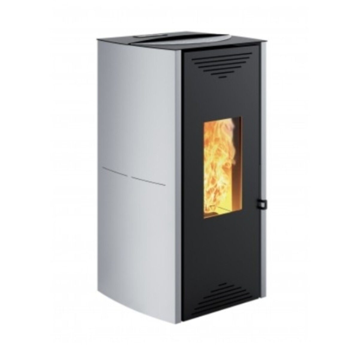 Hydro pellet stove Caminetti Montegrappa Tuga 16.8 kW with metallic gray water