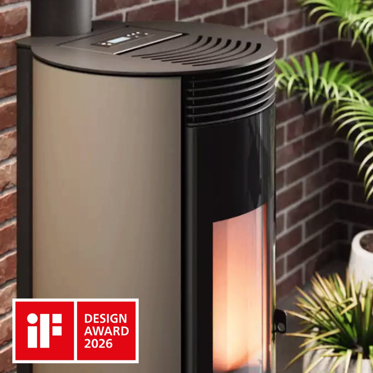 Cadel Spin Plus 9 8.5 kW pellet stove with ducted air WiFi Light Bronze