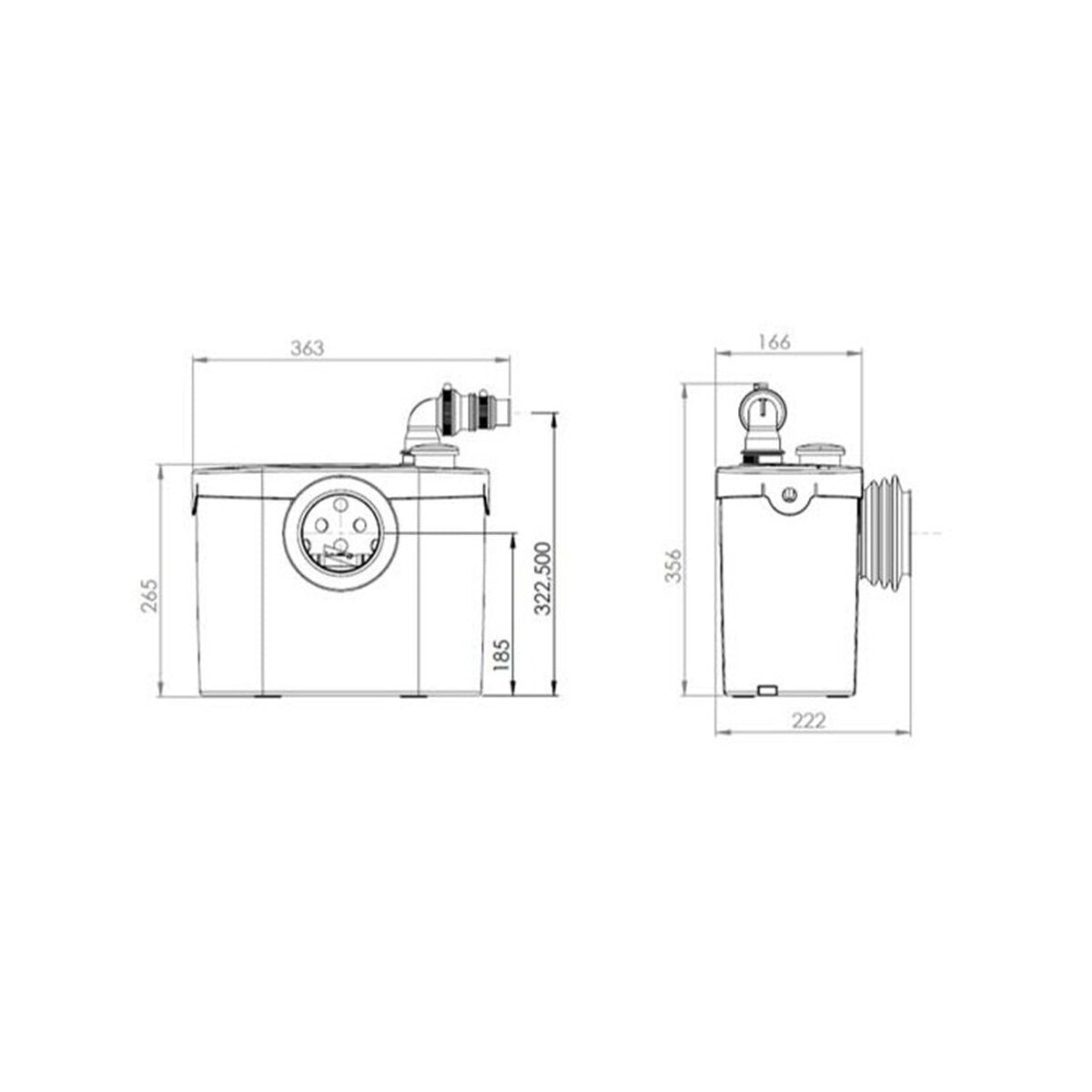 SFA Sanitop UP WC macerator for toilet and sink
