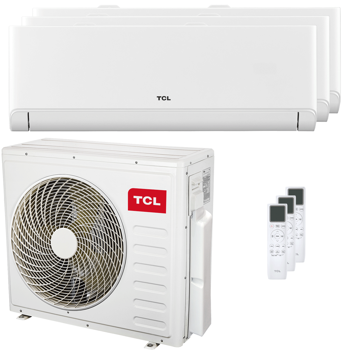 Climatiseur split d'essai TCL BreezeIN P5 12000+12000+18000 BTU Inverter A++ unité externe wifi 9,4 kW