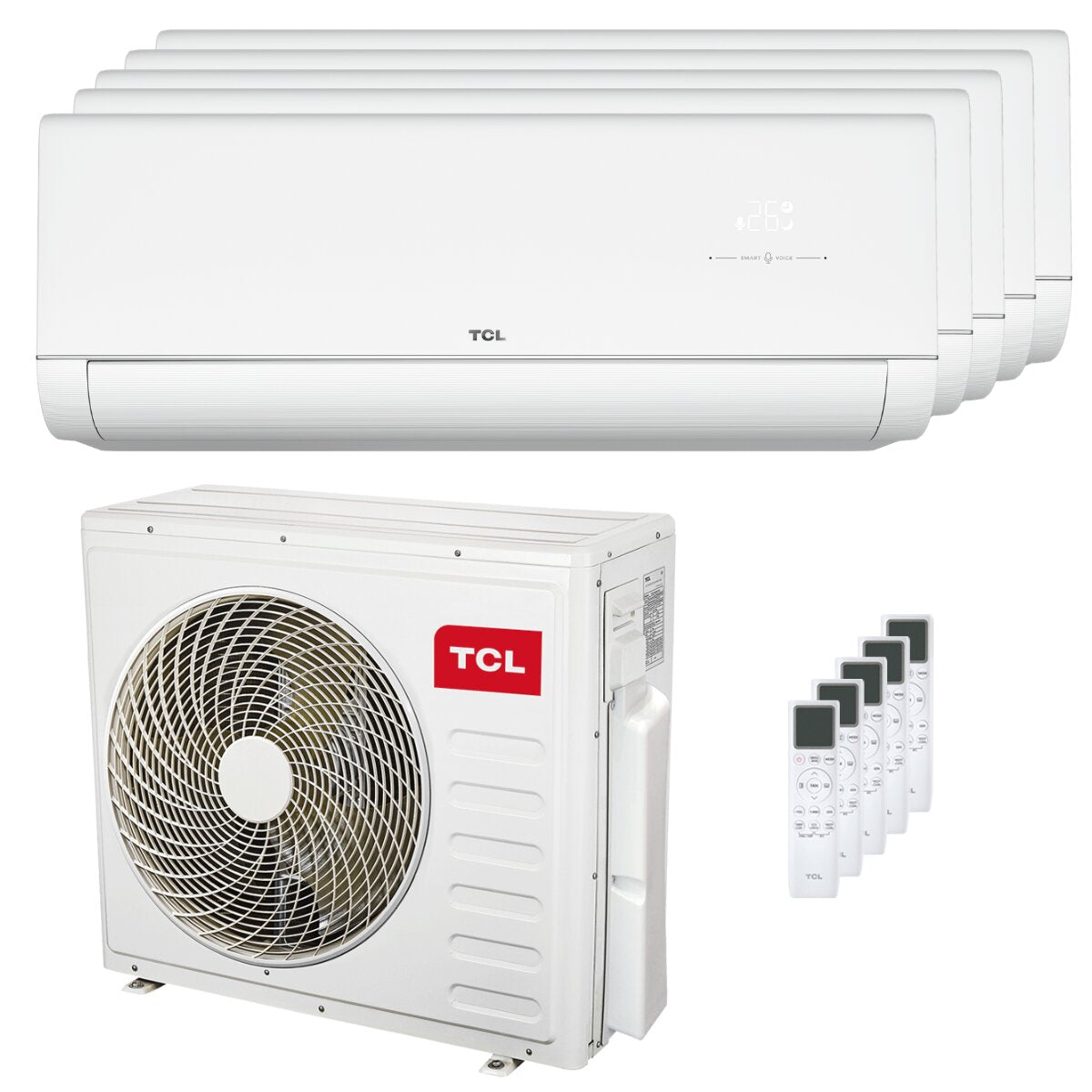 TCL VoxIN P9 penta split air conditioner 9000+9000+12000+12000+12000 BTU inverter A++ wifi outdoor unit 12.2 kW
