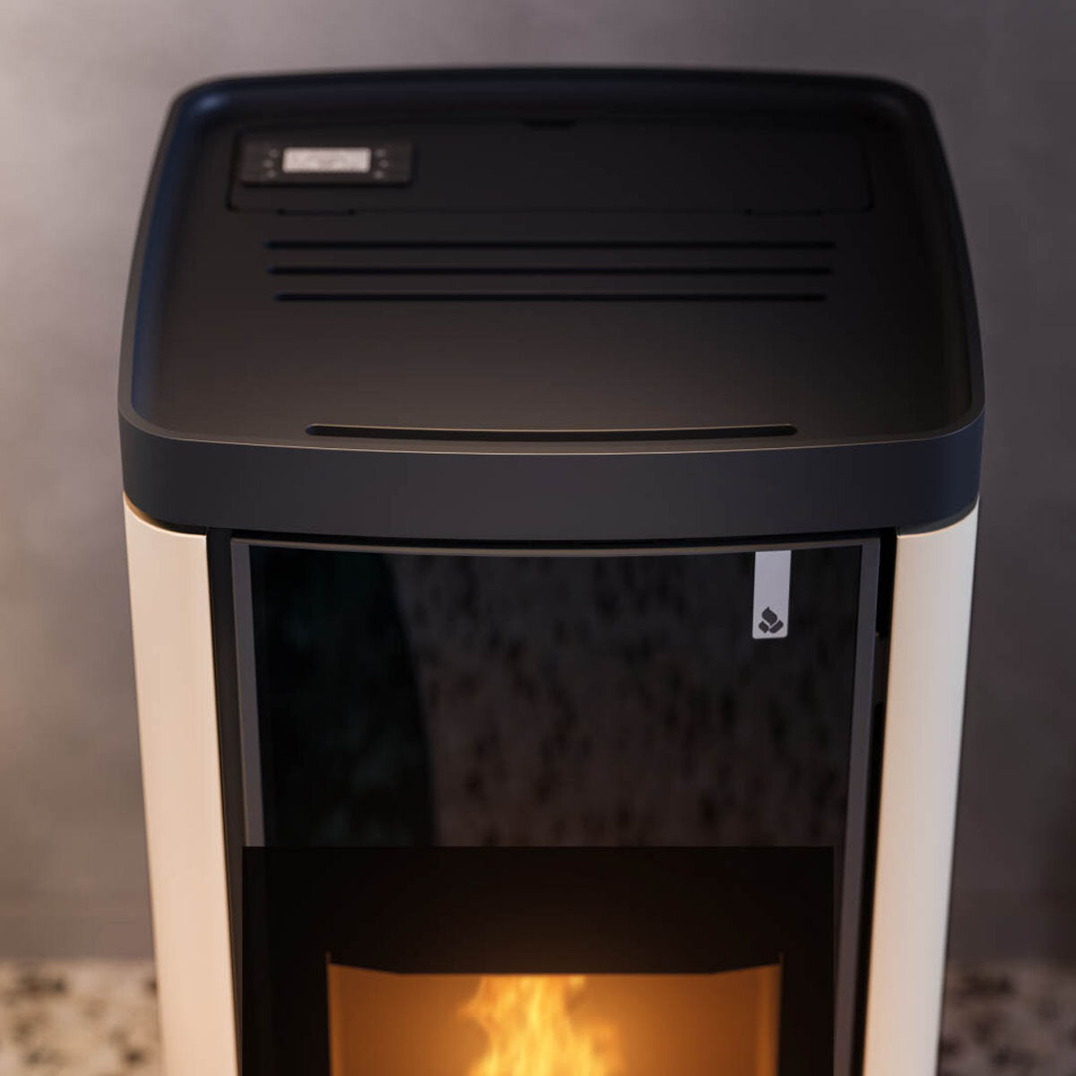 Girolami Soft 14 Elfenbein 15 kW Warmwasser-Mehrstoffofen mit Warmwasser-Set