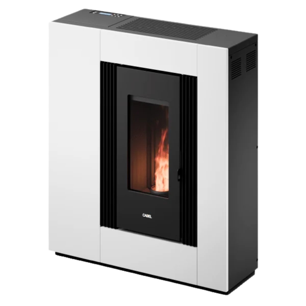 Cadel Vesta Plus 11 Autoclean Pelletkaminofen mit Abluftkanal, 10,5 kW, WLAN, Weißmetall