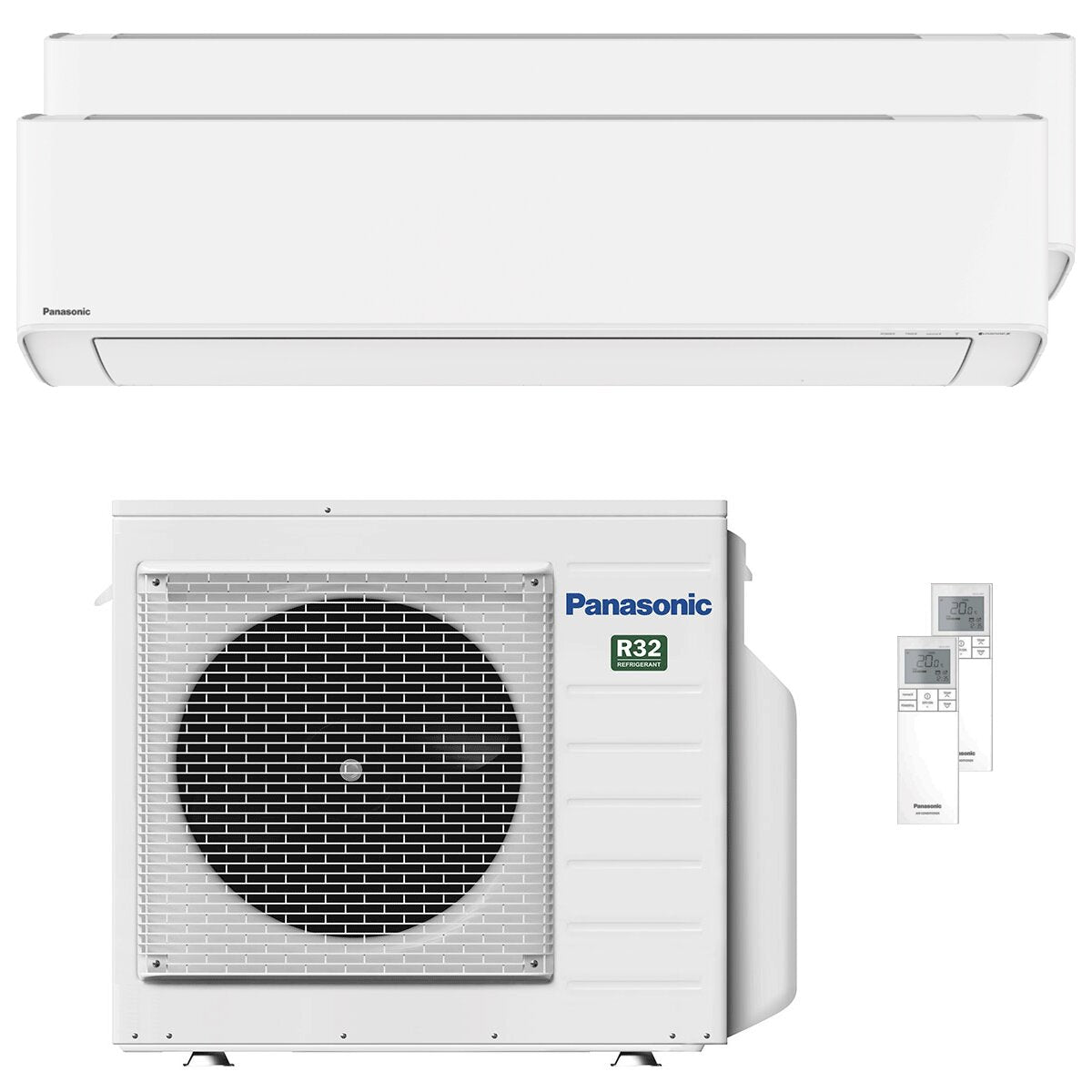 Climatiseur double split Panasonic Etherea 15 000 + 18 000 BTU Inverter A++ Wi-Fi Unité externe 5,2 kW Blanc mat