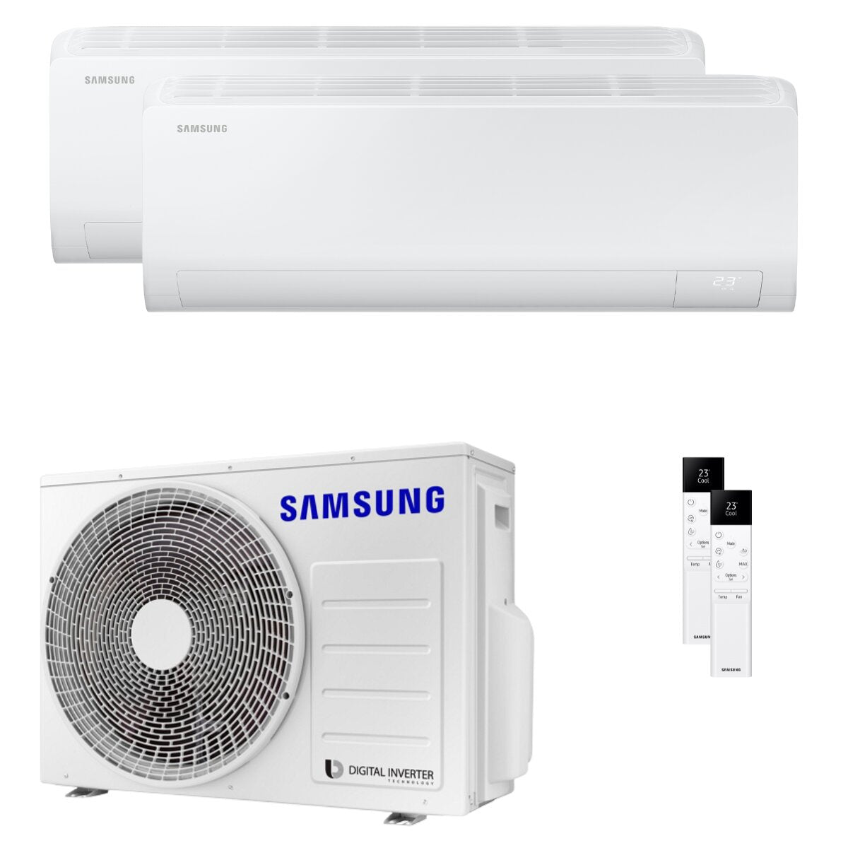 Samsung Cebu S2 Dual-Split-Klimaanlage 7000+18000 BTU Inverter A++ WLAN-Außeneinheit 5,2 kW