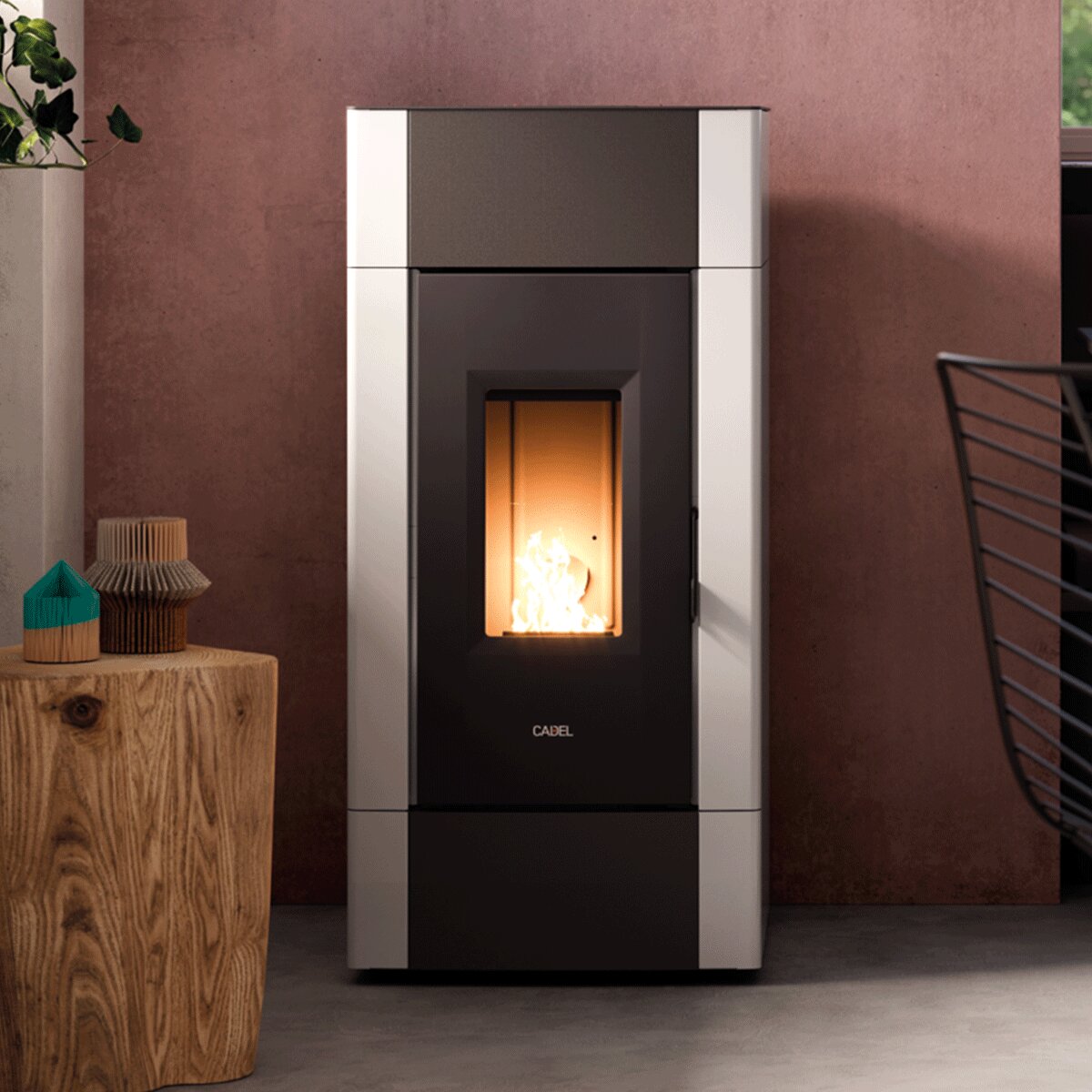 Poêle à granulés CADEL Cristal 9 air 8,5 kW - WiFi BLANC