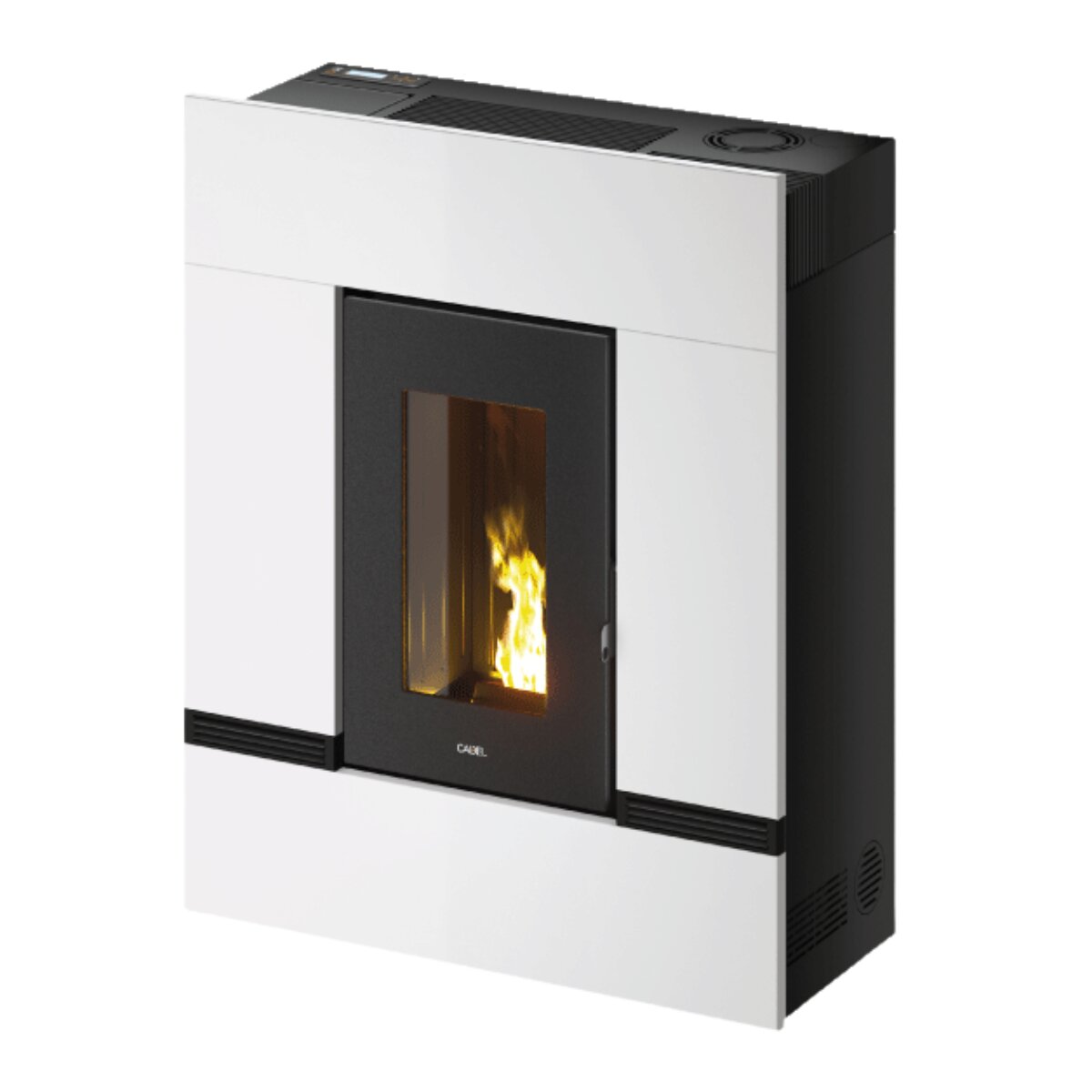 Cadel Mithos Plus 12 PS 12 kW Pelletkaminofen mit Warmluftzufuhr – WLAN Weiß