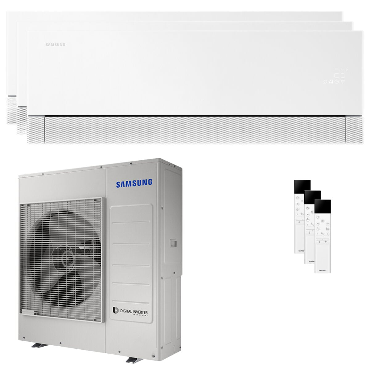 Samsung WindFree Première Test-Split-Klimaanlage 18000+18000+18000 BTU Inverter A++ WLAN-Außeneinheit 10 kW Essential White