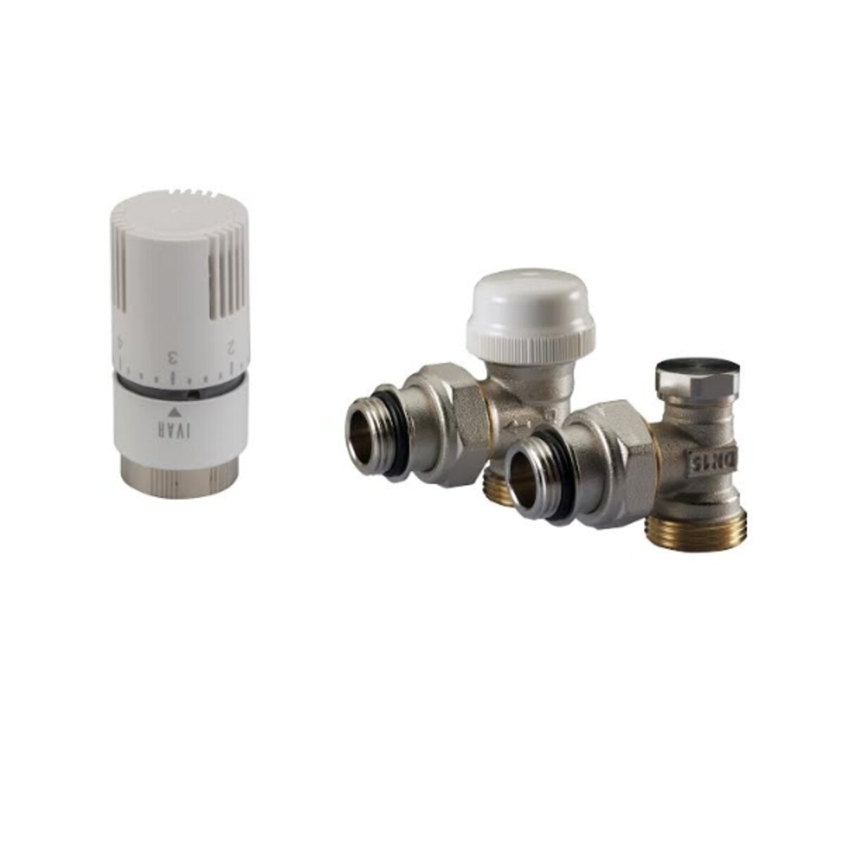 Kit thermostatique d'angle complet diam. 1/2 Ivar pour les radiateurs