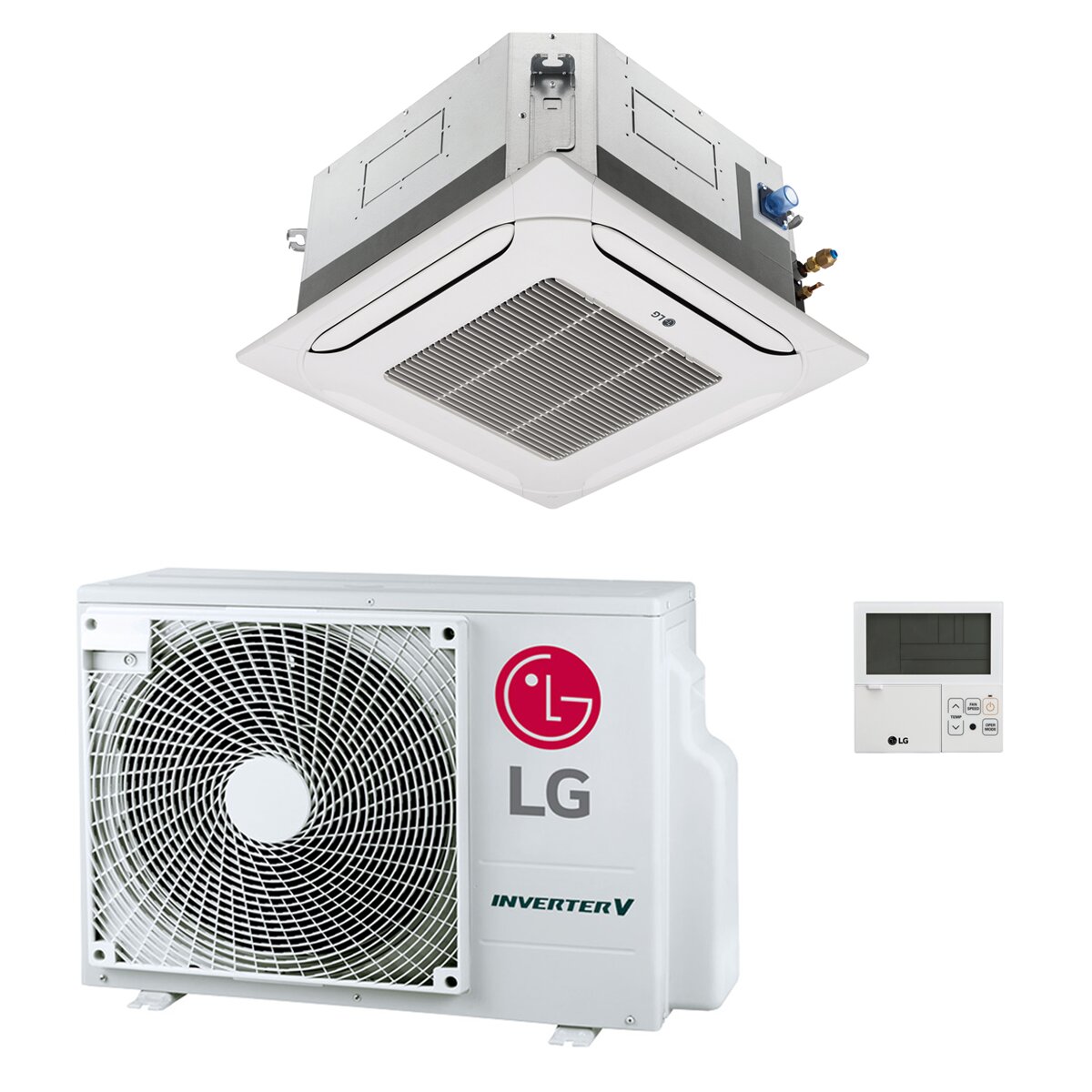 Climatiseur LG à cassette 4 voies CT standard 12 000 BTU R32 Inverter A++/A+