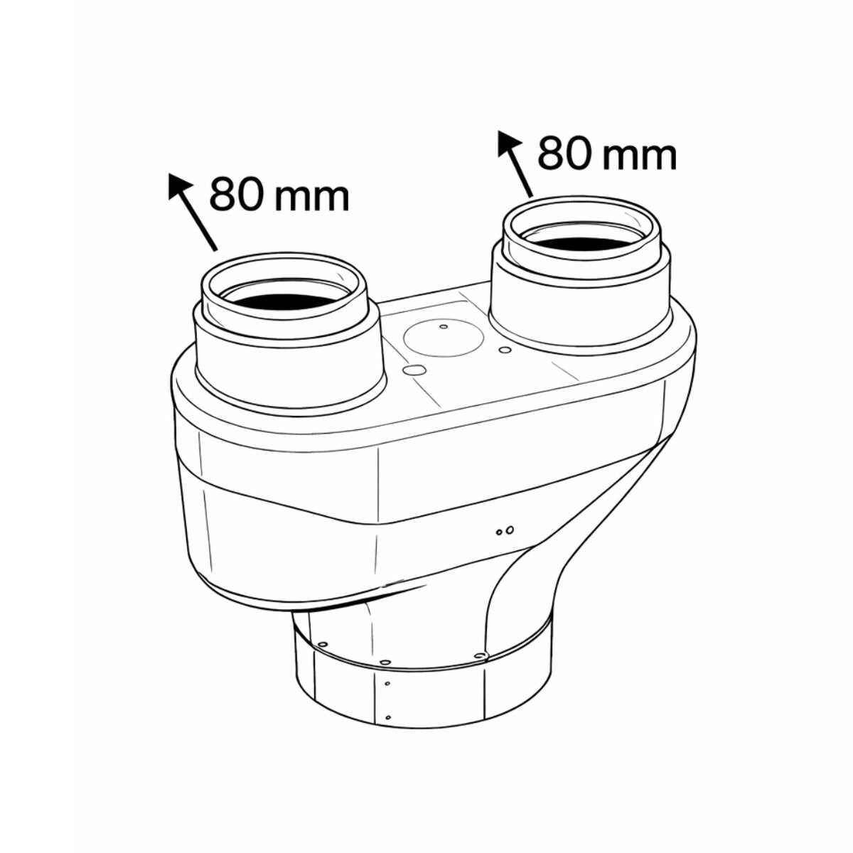 Vaillant 80/80 mm flue gas splitter - for TurboMAG plus water heaters