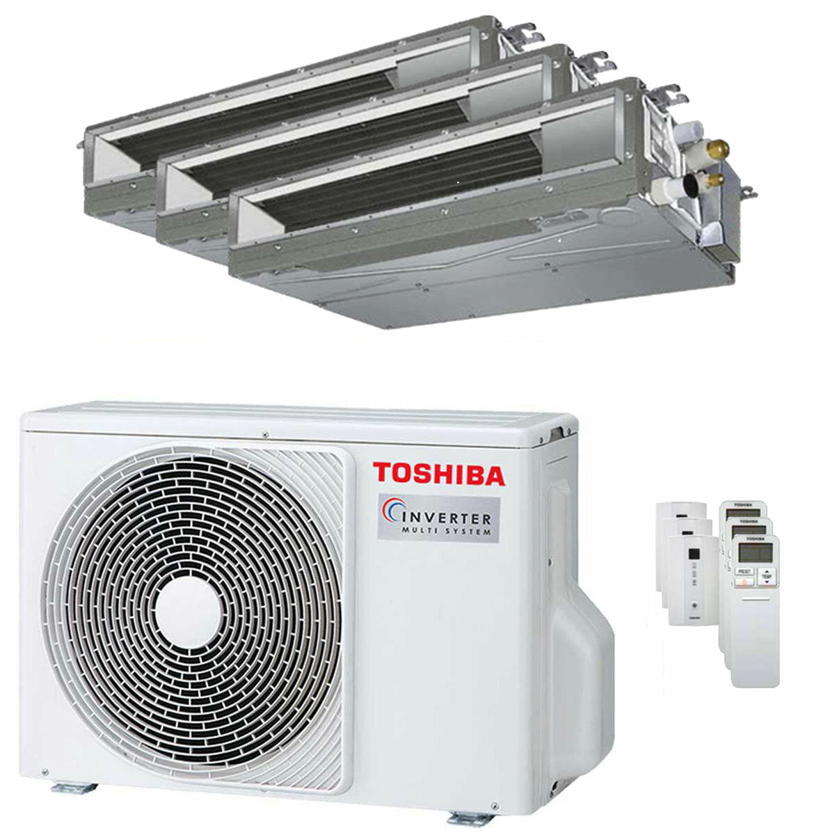 Toshiba Kanalklimaanlage U2 Trial Split 9000+9000+12000 BTU Inverter A+++ Außeneinheit 5,2 kW