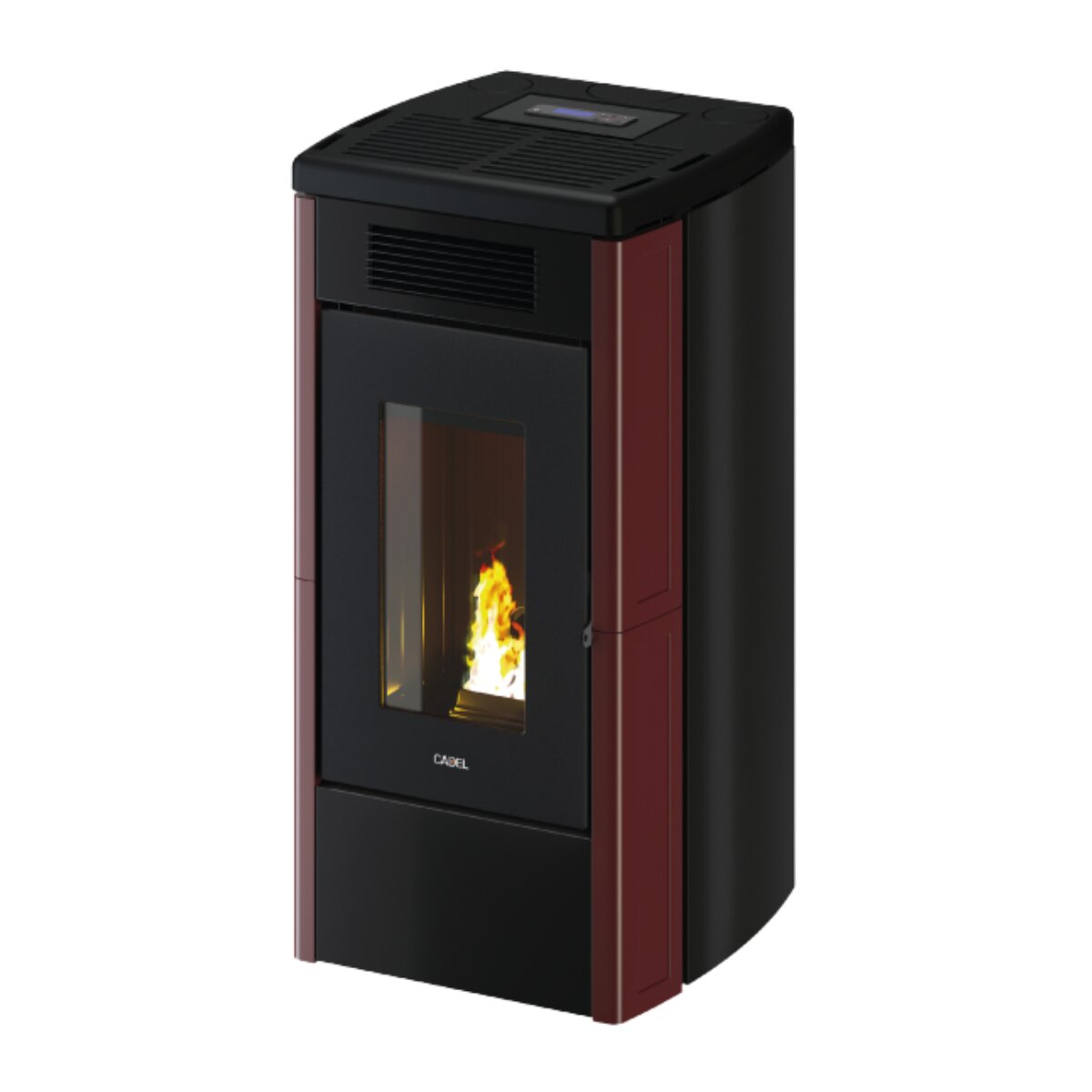 Cadel Atena Plus 12 pellet stove with ducted air, 12 kW - WiFi, RED MAIOLICA
