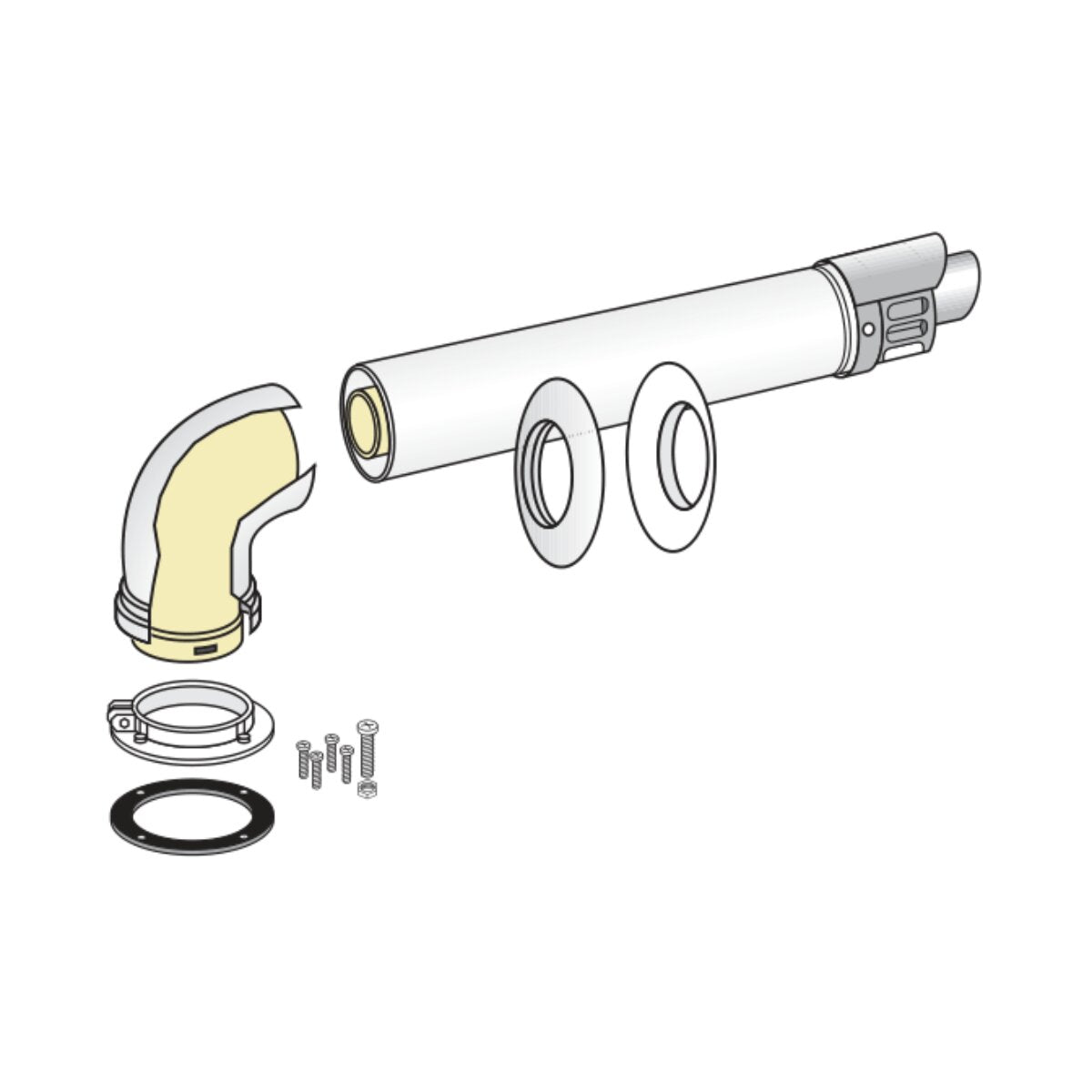 Fondital coaxial flue kit Ø60/100 mm in painted steel 75 cm