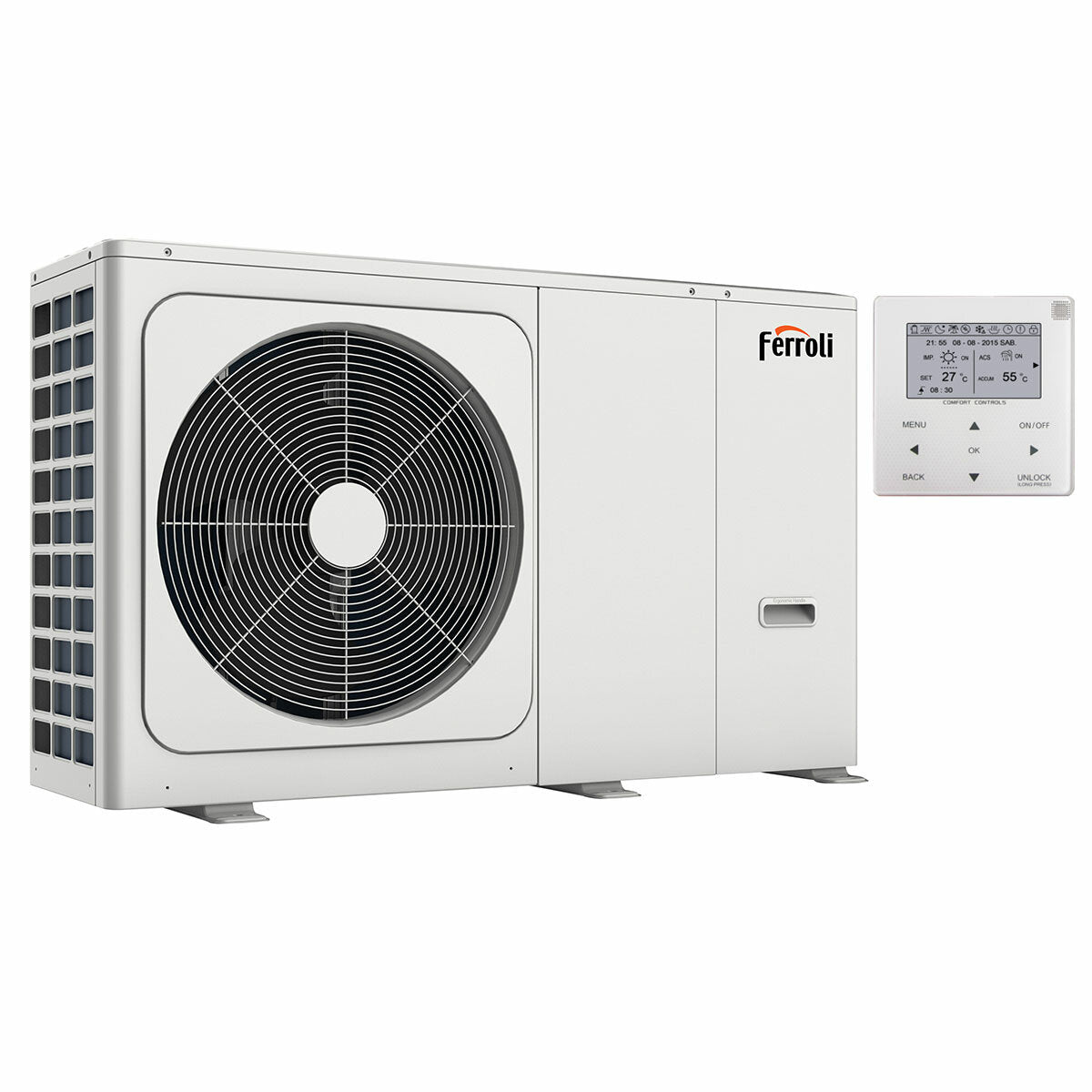 Ferroli Omnia M 3.2 HI9 16 kW Monoblock Dreiphasen-Inverter R32 A++ Luft/Wasser-Wärmepumpe - MIT INTEGRIERTEM ELEKTRISCHEN WIDERSTAND