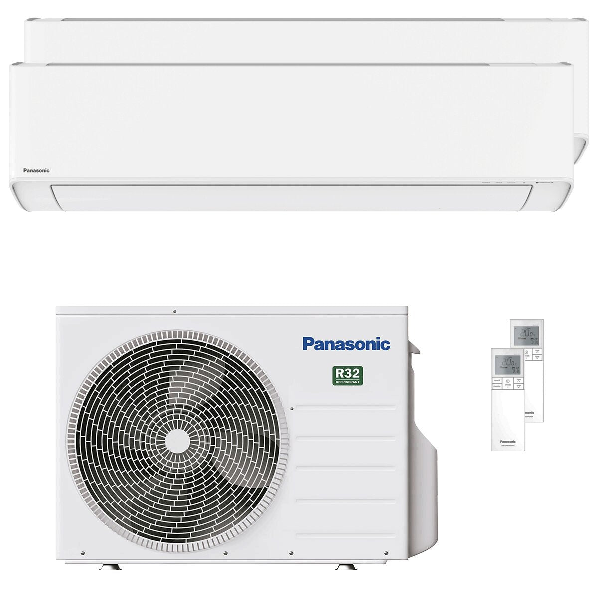 Climatiseur double split Panasonic Etherea 7000+9000 BTU Inverter A+++ Wi-Fi Unité externe 3,5 kW Blanc mat